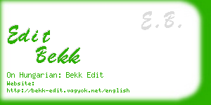 edit bekk business card